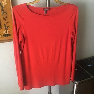 Eileen Fisher Bright Red M Scoop Neck Jersey Tunic